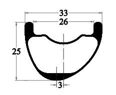 29er mtb carbon rim 33mm width