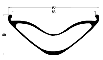 fatbike carbon rim drawing 90mm