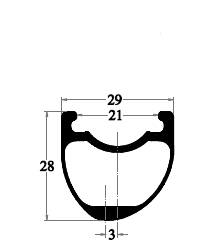 carbon cyclocross rim 28mm drawing