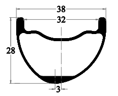 29er mtb carbon rim 38mm width