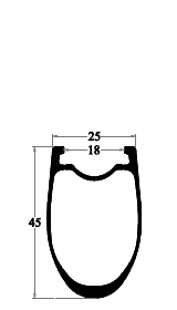 carbon road rim drawing of 45mm deep