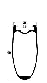 carbon road rim drawing of 60mm deep