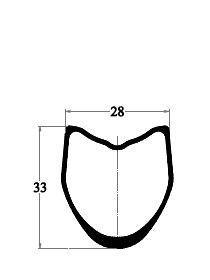 tubular cross drawing 33mm depth rim brake