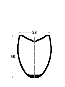 tubular cross drawing 38mm depth rim brake