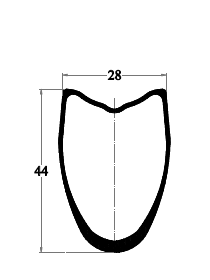 tubular cross drawing 44mm depth rim brake