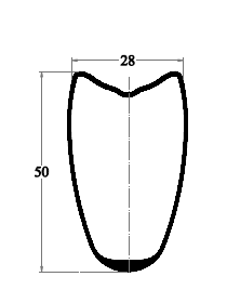 tubular cross drawing 50mm depth rim brake