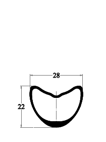 carbon disc brake tubular rim 22mm height