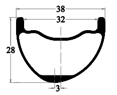 carbon rim 29er drawing