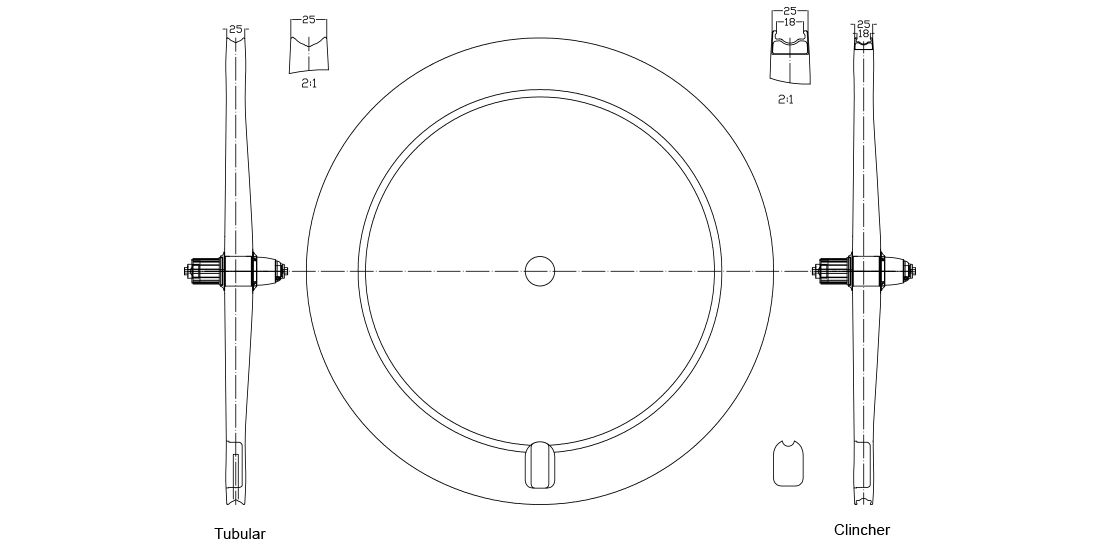 geometry of full disc carbon wheel