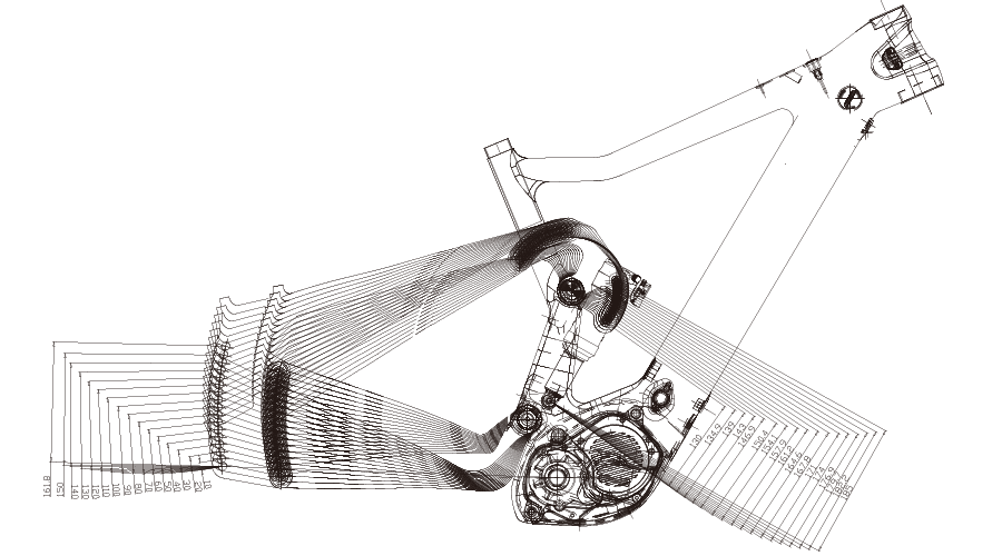 Leverage Ratio of PXE801 Ebike Carbon Frame