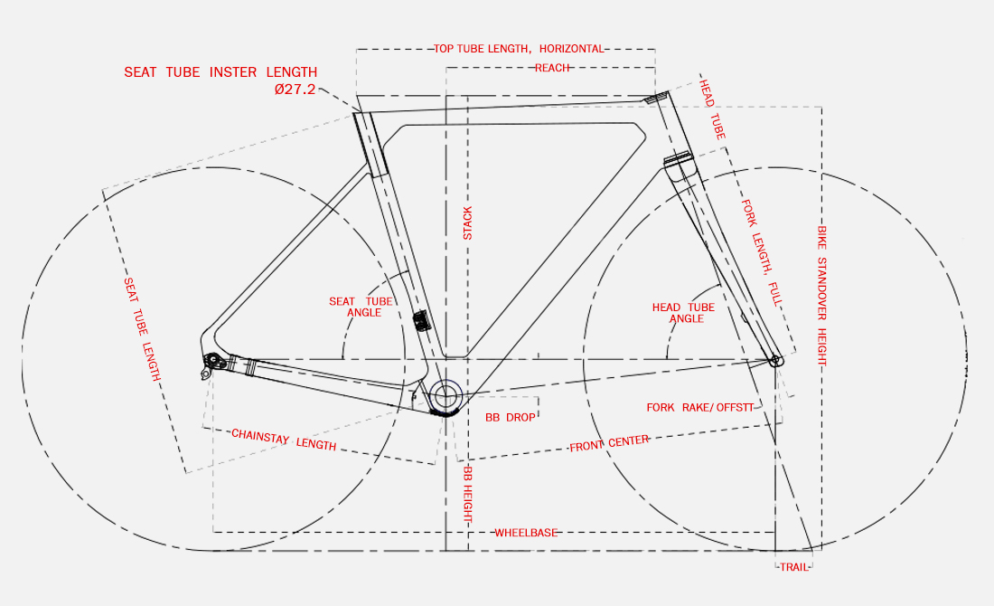 gravel carbon frame PXG010 geometry