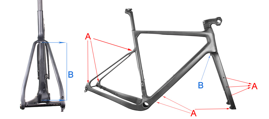 PXG071S-D gravel frame with rack and fender mounts