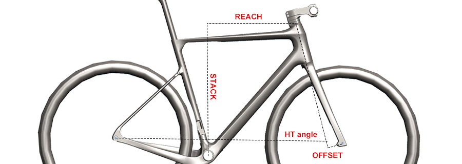 gravel carbon frame with comfortable geometry