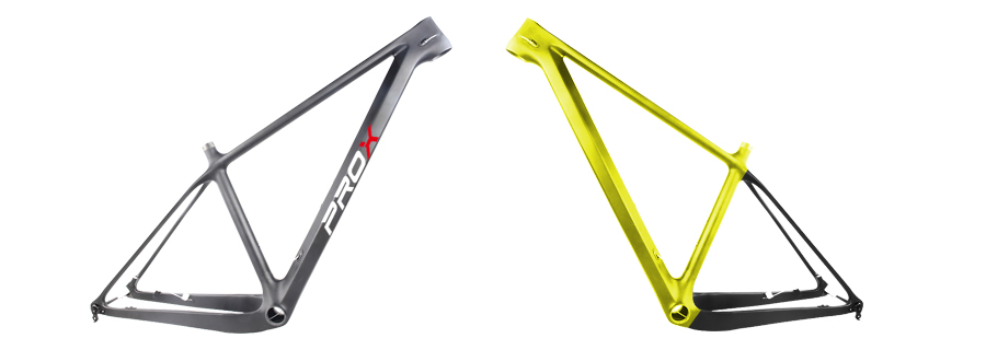 carbon frame hardtail with color painting and logo