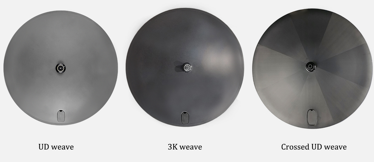 rear disc wheel different carbon weave