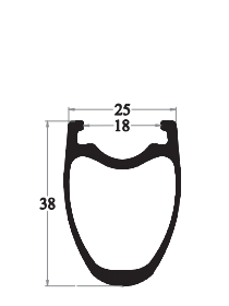 38mm height carbon rim drawing
