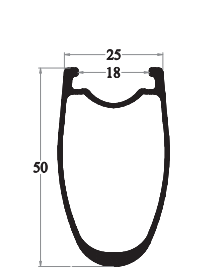 50mm height carbon rim drawing