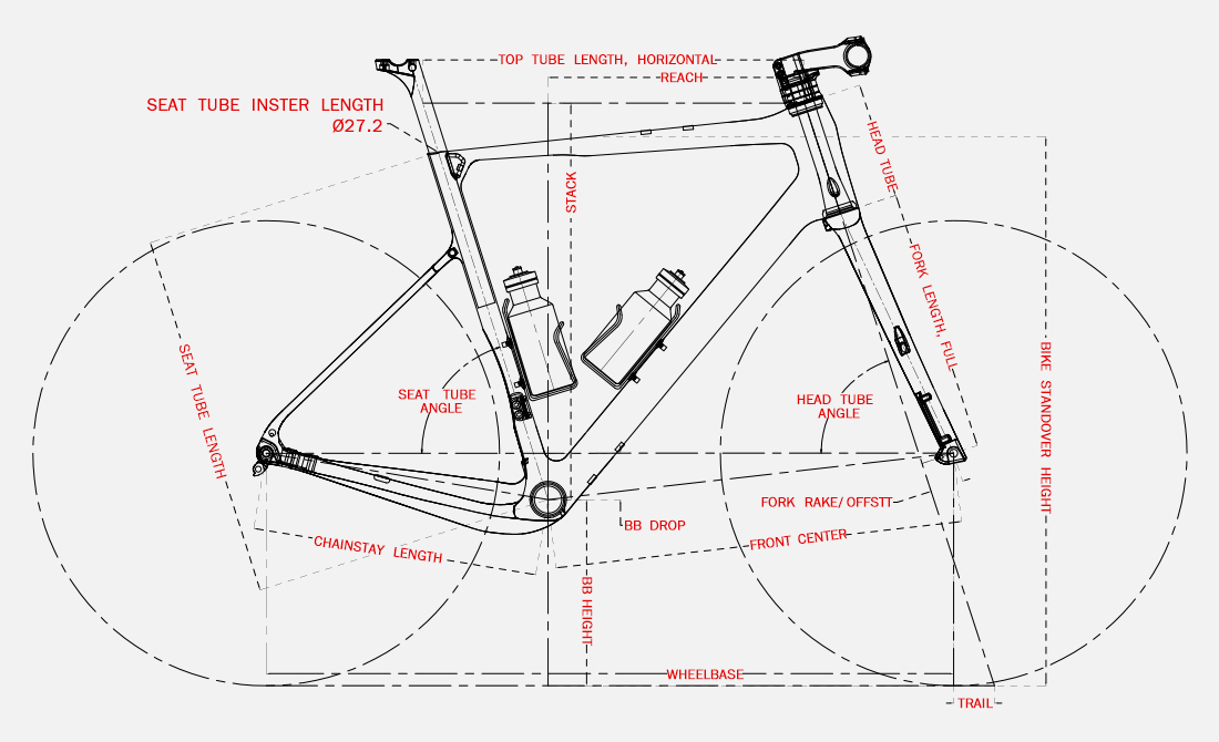 Geometry of gravel frame PXG071S-Pro