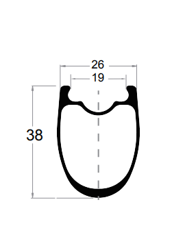 carbon rim drawing PRD26-38C