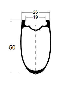 carbon rim drawing PRD26-50C