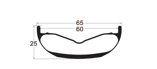 65mm fat bike carbon rim drawing