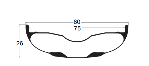 80mm fat bike carbon rim drawing