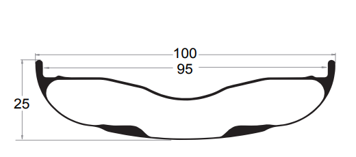 100mm fat bike carbon rim drawing