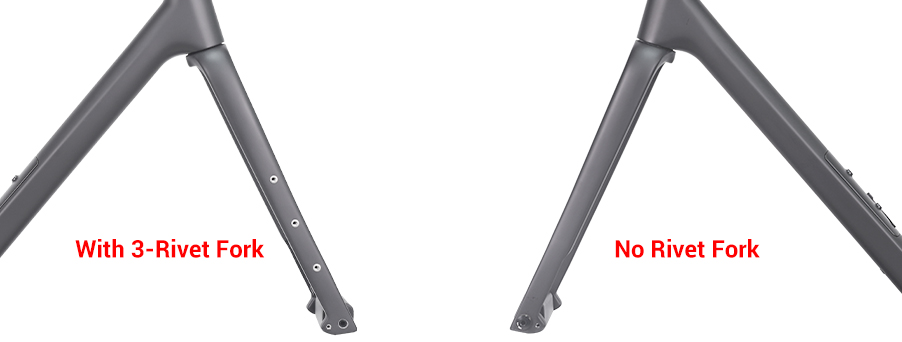 gravel carbon fork options, with or without rivets