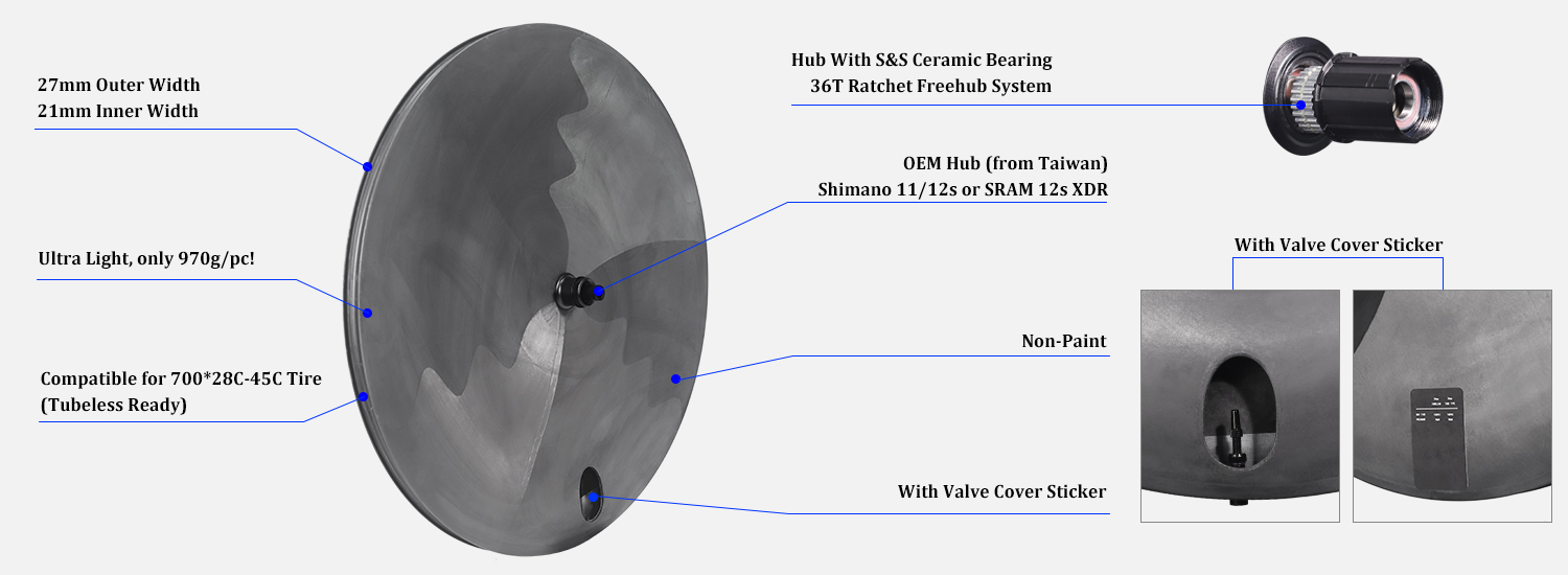 lightweight carbon bike wheel for TT