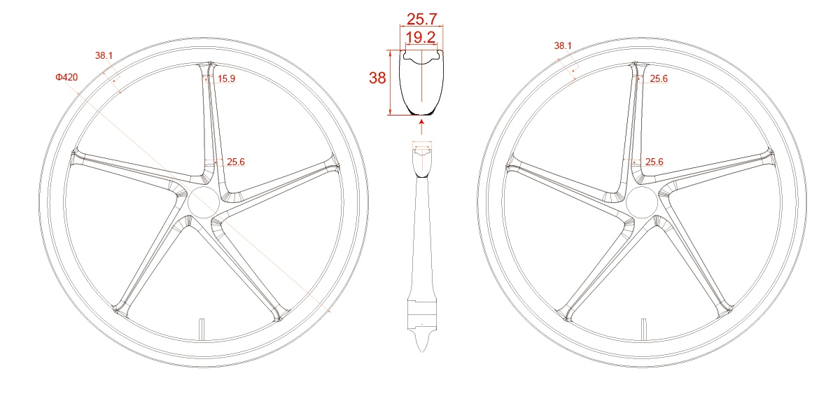 BMX-406mm 5-spoke wheels