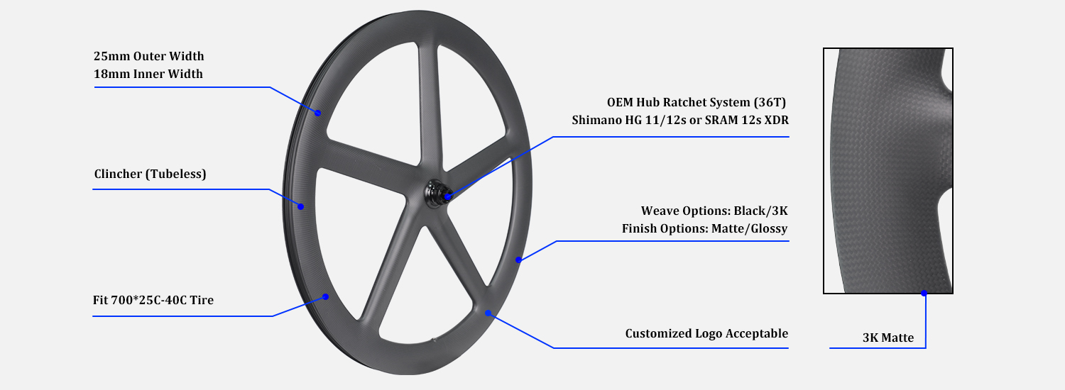 five spoke carbon wheels features five spoke carbon wheels features