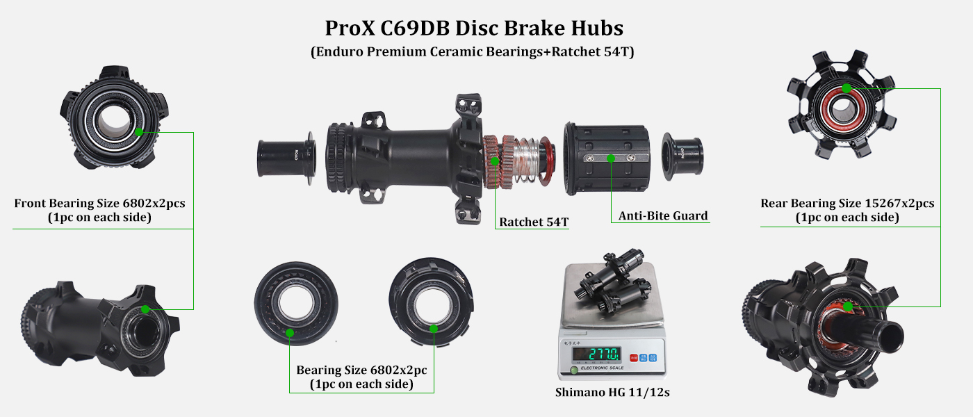 ProX C69DB road bike hubs with Enduro bearing ProX C69DB road bike hubs with Enduro bearing
