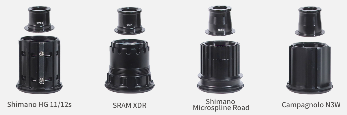 freehub body of Shimano HG 11/12s, SRAM XDR, Shimano Microspline Road, Campagnolo N3W freehub body of Shimano HG 11/12s, SRAM XDR, Shimano Microspline Road, Campagnolo N3W